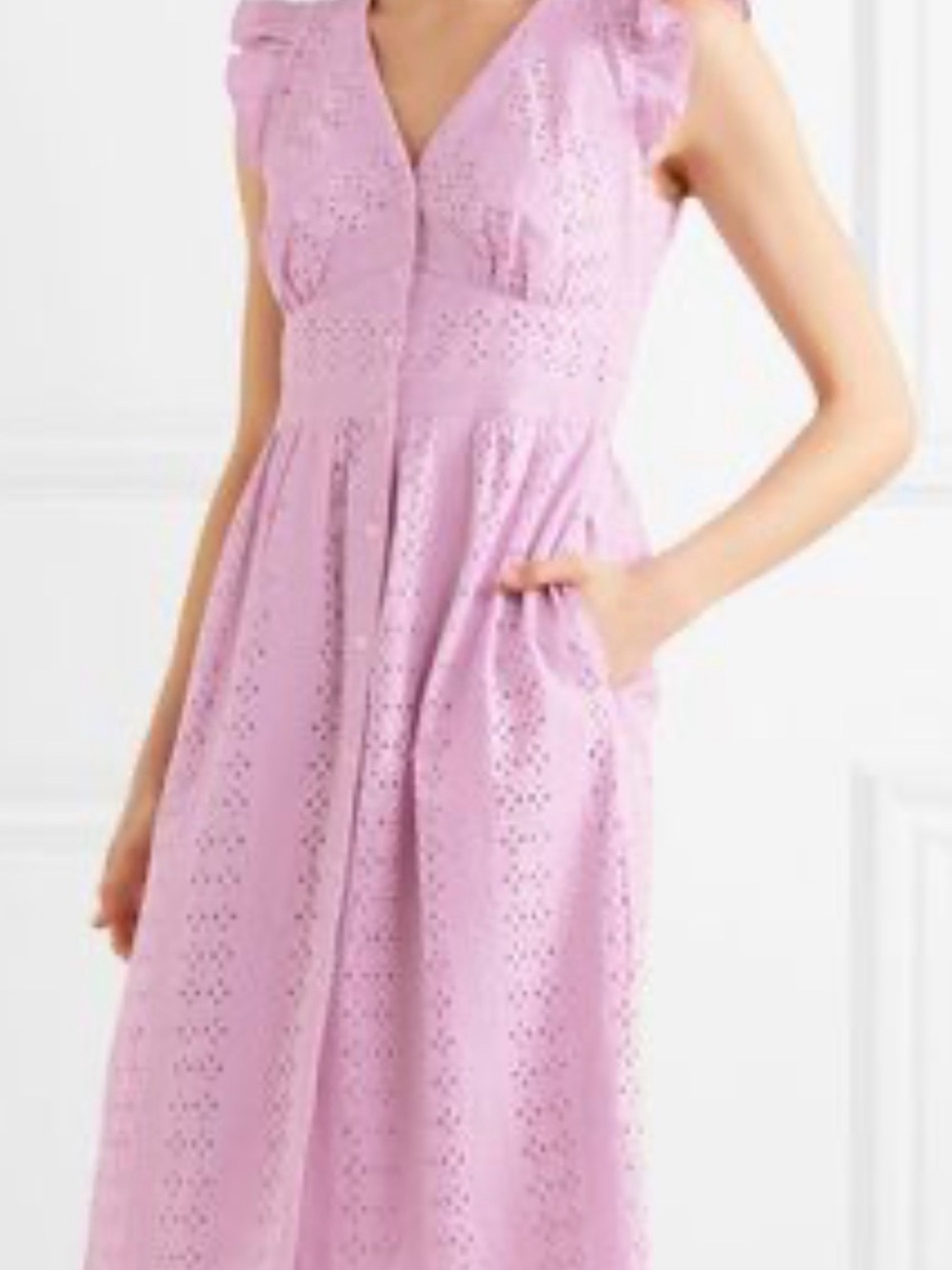 J Crew Eyelet Midi Dress in Lavender